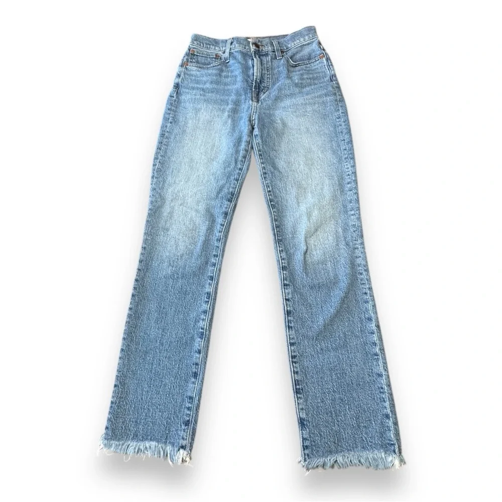 Madewell The Perfect Vintage Jean Denim Straight Leg Raw Hem Women’s Size 26 - Picture 1 of 11